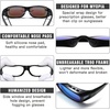 image:imageDUCO Polarized Wraparound Fitover Glasses Wear Over Sunglasses for Men Women UV Protection Sun Glasses 895402 Black Frame Revo Blue Lens