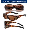 image:imageDUCO Polarized Wraparound Fitover Glasses Wear Over Sunglasses for Men Women UV Protection Sun Glasses 895403 Tortoise Frame Brown Lens