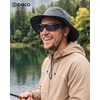 image:imageDUCO Polarized Wraparound Fitover Glasses Wear Over Sunglasses for Men Women UV Protection Sun Glasses 895404 Black Frame Red Temple Grey Lens