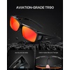 image:imageDUCO Polarized Wraparound Fitover Glasses Wear Over Sunglasses for Men Women UV Protection Sun Glasses 895405 Black Frame Revo Red Lens