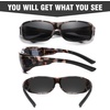 image:imageDUCO Polarized Wraparound Fitover Glasses Wear Over Sunglasses for Men Women UV Protection Sun Glasses 895406 Grey Tortoise Frame Grey Lens