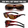 image:imageDUCO Polarized Wraparound Fitover Glasses Wear Over Sunglasses for Men Women UV Protection Sun Glasses 895408 Wine Red Frame Brown Lens