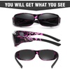 image:imageDUCO Polarized Wraparound Fitover Glasses Wear Over Sunglasses for Men Women UV Protection Sun Glasses 895409 Purple Tortoise Frame Grey Lens