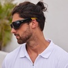 image:imageDUCO Polarized Wraparound Fitover Glasses Wear Over Sunglasses for Men Women UV Protection Sun Glasses 8954Black Frame Yellow Temple Grey Lens