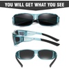 image:imageDUCO Polarized Wraparound Fitover Glasses Wear Over Sunglasses for Men Women UV Protection Sun Glasses 8954Clear Blue Frame Grey Lens