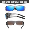 image:imageDUCO Polarized Wraparound Fitover Glasses Wear Over Sunglasses for Men Women UV Protection Sun Glasses 8954Clear Grey Frame Revo Blue Lens
