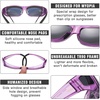 image:imageDUCO Polarized Wraparound Fitover Glasses Wear Over Sunglasses for Men Women UV Protection Sun Glasses 8954Clear Purple Frame Grey
