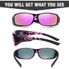 image:imageDUCO Polarized Wraparound Fitover Glasses Wear Over Sunglasses for Men Women UV Protection Sun Glasses 8954Purple Tortoise Frame Revo Purple Lens