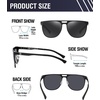 image:imageDUCO Retro Polarized Sunglasses for Men UV400 Protection Mens Sun Glasses Vintage Shades with Lightweight ALMG Frame DC3052Black Frame Grey Lens