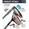 image:imageDUCO Retro Polarized Sunglasses for Men UV400 Protection Mens Sun Glasses Vintage Shades with Lightweight ALMG Frame DC3052Black Frame Mirrored Blue Lens