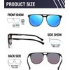 image:imageDUCO Retro Polarized Sunglasses for Men UV400 Protection Mens Sun Glasses Vintage Shades with Lightweight ALMG Frame DC3052Black Frame Mirrored Blue Lens