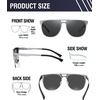 image:imageDUCO Retro Polarized Sunglasses for Men UV400 Protection Mens Sun Glasses Vintage Shades with Lightweight ALMG Frame DC3052Dark Silver Frame Grey Lens