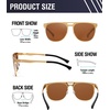 image:imageDUCO Retro Polarized Sunglasses for Men UV400 Protection Mens Sun Glasses Vintage Shades with Lightweight ALMG Frame DC3052Golden Frame Brown Lens