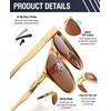 image:imageDUCO Retro Polarized Sunglasses for Men UV400 Protection Mens Sun Glasses Vintage Shades with Lightweight ALMG Frame DC3052Golden Frame Brown Lens