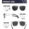 image:imageDUCO Retro Polarized Sunglasses for Men UV400 Protection Mens Sun Glasses Vintage Shades with Lightweight ALMG Frame DC3052Silver Frame Grey Lens