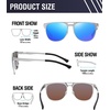 image:imageDUCO Retro Polarized Sunglasses for Men UV400 Protection Mens Sun Glasses Vintage Shades with Lightweight ALMG Frame DC3052Silver Frame Mirrored Blue Lens