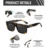image:imageDUCO Retro Rectangle Polarized Sunglasses for Men Women Vintage Flat Top Acetate Sun Glasses UV400 Protection DC2360