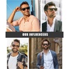 image:imageDUCO Retro Rectangle Polarized Sunglasses for Men Women Vintage Flat Top Acetate Sun Glasses UV400 Protection DC2360