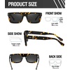 image:imageDUCO Retro Rectangle Polarized Sunglasses for Men Women Vintage Flat Top Acetate Sun Glasses UV400 Protection DC2360