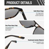 image:imageDUCO Retro Square Aviator Sunglasses For Men Women Polarized Vintage Double Bridge Sun Glasses UV Protection 3024Tortoise Frame Grey Lens