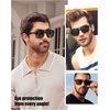 image:imageDUCO Retro Square Aviator Sunglasses For Men Women Polarized Vintage Double Bridge Sun Glasses UV Protection 3024Tortoise Frame Grey Lens