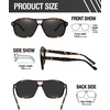 image:imageDUCO Retro Square Aviator Sunglasses For Men Women Polarized Vintage Double Bridge Sun Glasses UV Protection 3024Tortoise Frame Grey Lens