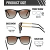 image:imageDUCO Retro Square Polarized Sunglasses for Men Women Sun Glasses Acetate Frame 100 UV Protection 2143Black Frame Gradient Teal Lens