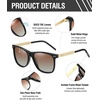 image:imageDUCO Retro Square Polarized Sunglasses for Men Women Sun Glasses Acetate Frame 100 UV Protection 2143Black Frame Gradient Teal Lens