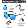image:imageDUCO Retro Square Polarized Sunglasses for Men Women Sun Glasses Acetate Frame 100 UV Protection 2143Black Frame Revo Blue Lens