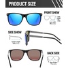 image:imageDUCO Retro Square Polarized Sunglasses for Men Women Sun Glasses Acetate Frame 100 UV Protection 2143Black Frame Revo Blue Lens