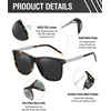 image:imageDUCO Retro Square Polarized Sunglasses for Men Women Sun Glasses Acetate Frame 100 UV Protection 2143Tortoise Frame Grey Lens