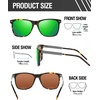image:imageDUCO Retro Square Polarized Sunglasses for Men Women Sun Glasses Acetate Frame 100 UV Protection 2143Tortoise Frame Revo Green Lens