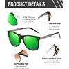 image:imageDUCO Retro Square Polarized Sunglasses for Men Women Sun Glasses Acetate Frame 100 UV Protection 2143Tortoise Frame Revo Green Lens