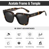 image:imageDUCO Retro Square Polarized Sunglasses for Men Women Trendy Vintage Luxury Acetate Sun Glasses UV400 DC2368