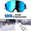 image:imageDUCO Ski Goggles Snowboard for Men WomenOTG Lightweight Winter Snowmobile Snow Goggles AntiFog 100 UV Protection DCS001Black Frame Revo Bluesilver Lens