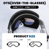 image:imageDUCO Ski Goggles Snowboard for Men WomenOTG Lightweight Winter Snowmobile Snow Goggles AntiFog 100 UV Protection DCS001Black Frame Revo Bluesilver Lens