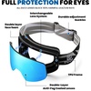 image:imageDUCO Ski Goggles Snowboard for Men WomenOTG Lightweight Winter Snowmobile Snow Goggles AntiFog 100 UV Protection DCS001Black Frame Revo Bluesilver Lens