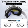 image:imageDUCO Ski Goggles with Magnetic Lens for Snowboard AntiFog UV400 Protection Over Glasses OTG Snow Sports Goggles DCS002White Frame Revo Bluerevo Red Lens