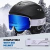 image:imageDUCO Ski Goggles with Magnetic Lens for Snowboard AntiFog UV400 Protection Over Glasses OTG Snow Sports Goggles DCS002White Frame Revo Bluerevo Red Lens