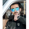 image:imageDUCO Square Oversized Fashion Sunglasses for Men Polarized Flat Top UV400 Protection Metal Frame Big Large DC3055