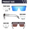image:imageDUCO Square Oversized Fashion Sunglasses for Men Polarized Flat Top UV400 Protection Metal Frame Big Large DC3056