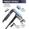 image:imageDUCO Square Polarized Sunglasses for Men Women Large Flat Top Shield Sun Glasses UV400 Protection Carbon Fiber Shades DC8230Black Frame Black Temple Revo Blue Lens