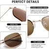image:imageDUCO Square Sunglasses for Men Women Polarized Driving Sun Glasses UV400 Protection Retro Shades DC3038Gold Frame Brown Lens
