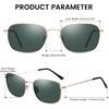 image:imageDUCO Square Sunglasses for Men Women Polarized Driving Sun Glasses UV400 Protection Retro Shades DC3038Gold Frame Green Lens