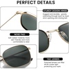 image:imageDUCO Square Sunglasses for Men Women Polarized Driving Sun Glasses UV400 Protection Retro Shades DC3038Gold Frame Green Lens