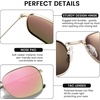 image:imageDUCO Square Sunglasses for Men Women Polarized Driving Sun Glasses UV400 Protection Retro Shades DC3038Gold Frame Revo Pink Lens