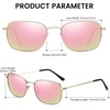 image:imageDUCO Square Sunglasses for Men Women Polarized Driving Sun Glasses UV400 Protection Retro Shades DC3038Gold Frame Revo Pink Lens