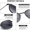 image:imageDUCO Square Sunglasses for Men Women Polarized Driving Sun Glasses UV400 Protection Retro Shades DC3038Matte Black Frame Gradient Gray Lens