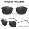 image:imageDUCO Square Sunglasses for Men Women Polarized Driving Sun Glasses UV400 Protection Retro Shades DC3038Matte Black Frame Gray Lens