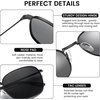 image:imageDUCO Square Sunglasses for Men Women Polarized Driving Sun Glasses UV400 Protection Retro Shades DC3038Matte Black Frame Gray Lens